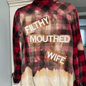 Buffalo plaid size Medium bleached flannel
